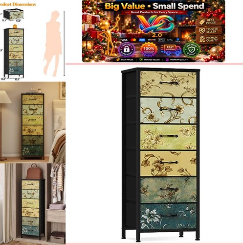 Tall drawer dresser - drawer, fabric